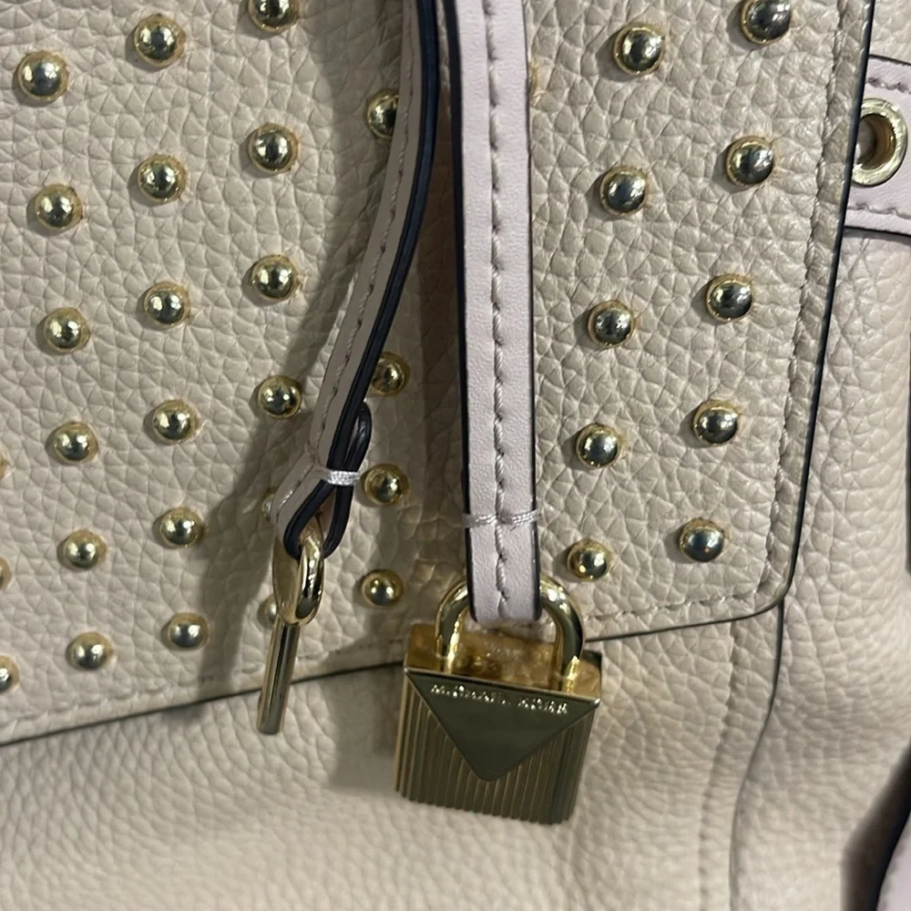 Michael Kors Bristol Studded Leather Satchel Crossbody Purse Shoulder Bag